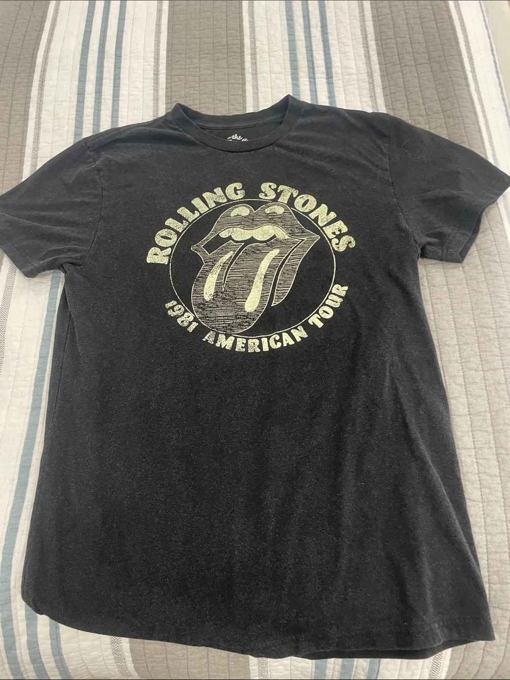 the Rolling Stones Black Graphic Tongue Logo Tee